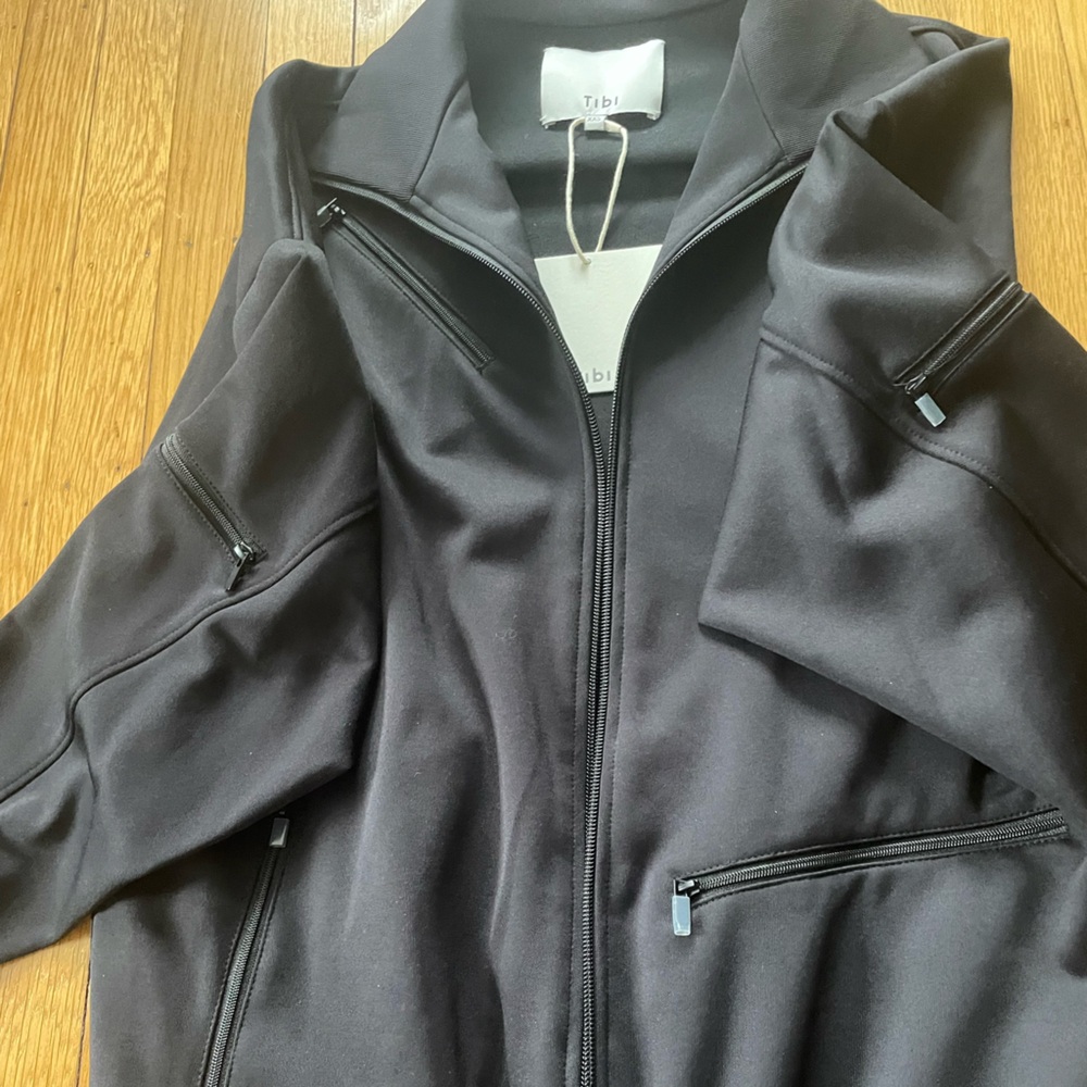Tibi Active Knit Zipper Detailed Track Jacket, black, XXS - Picture 8 of 8